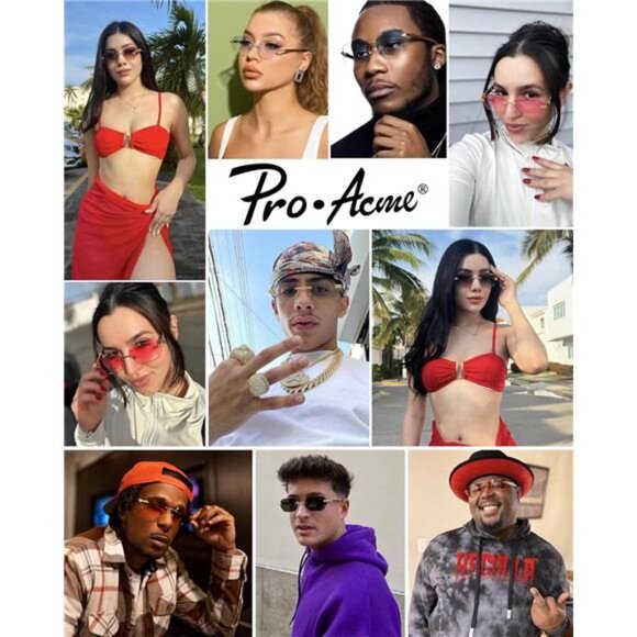 Rimless Rectangle Sunglasses A10 Pack Clear + Red + Grey - Picture 2 of 5